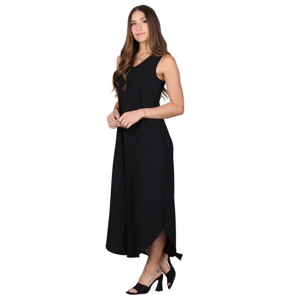 NWT Lildy Solid Shirt Tail Dress Black Size S-M